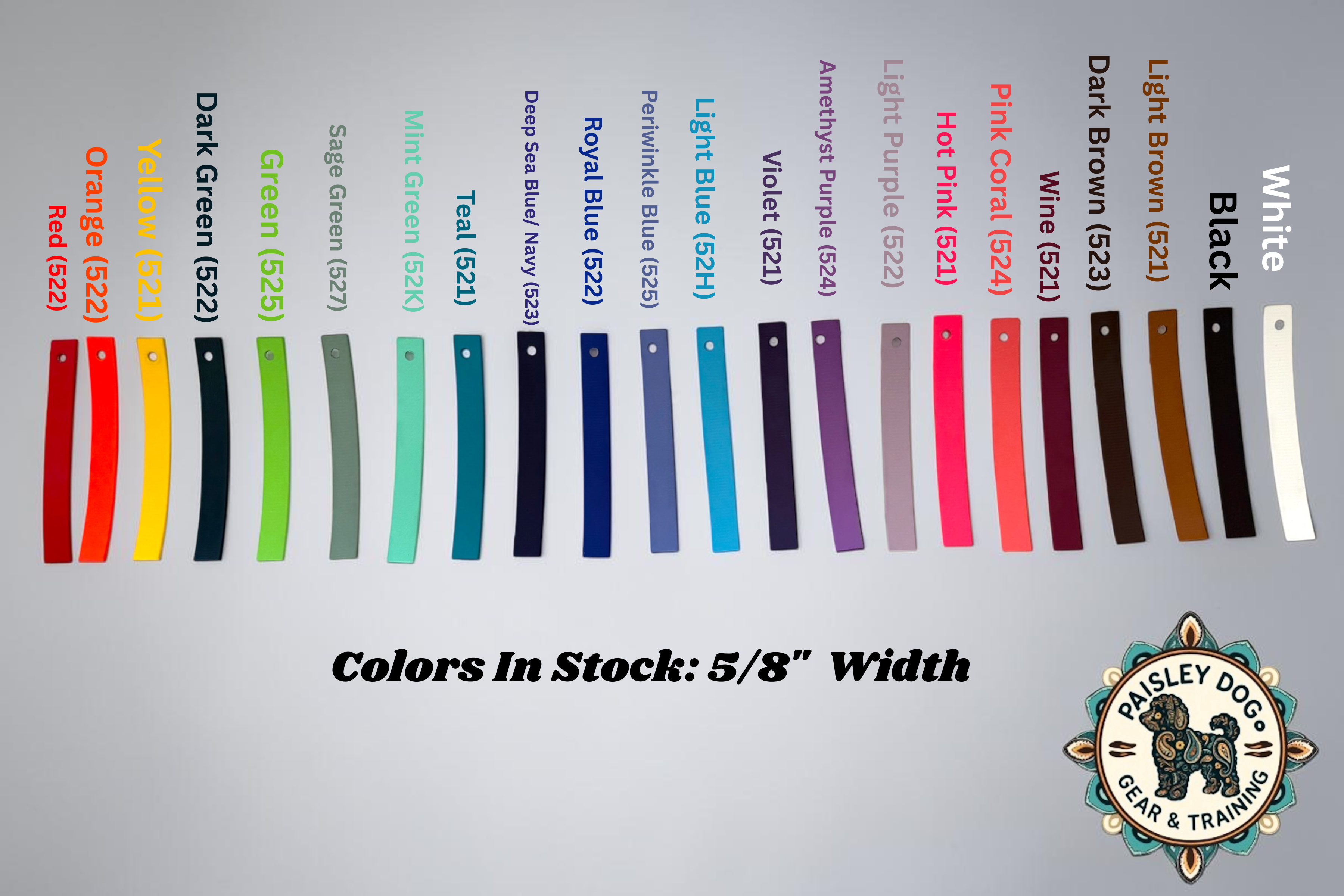 5/8 inch colors in stock