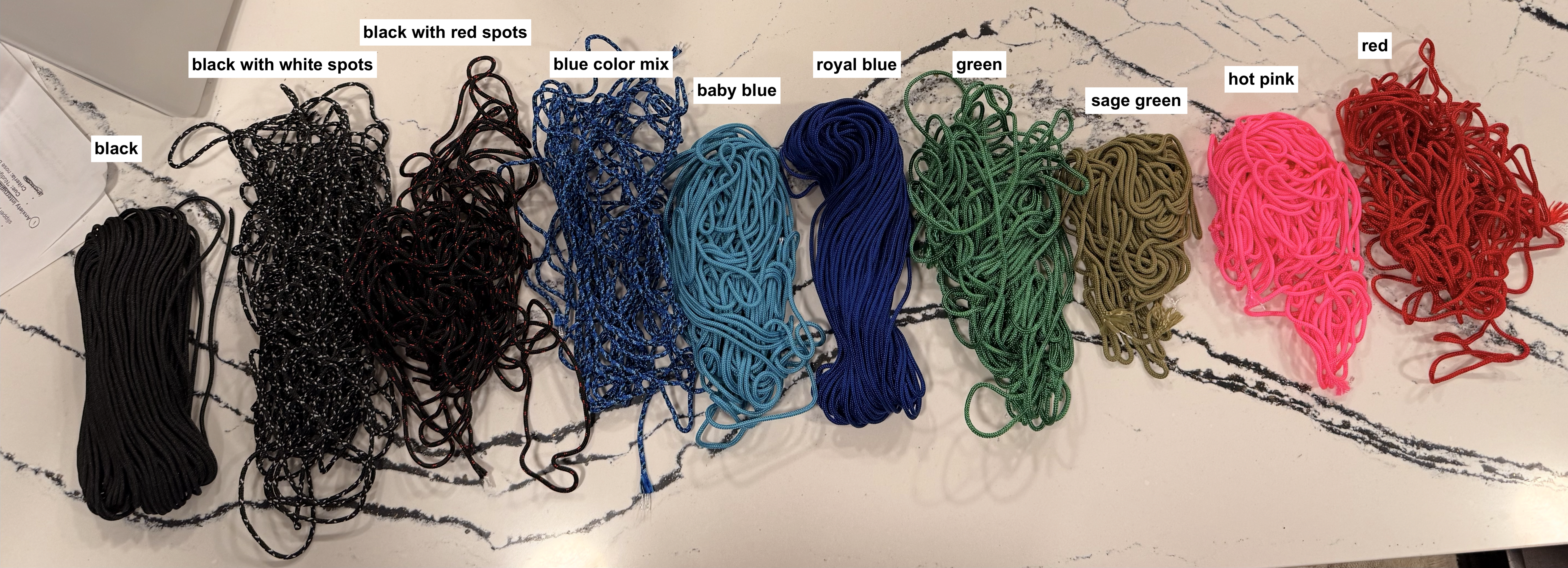 Paracord Colors
